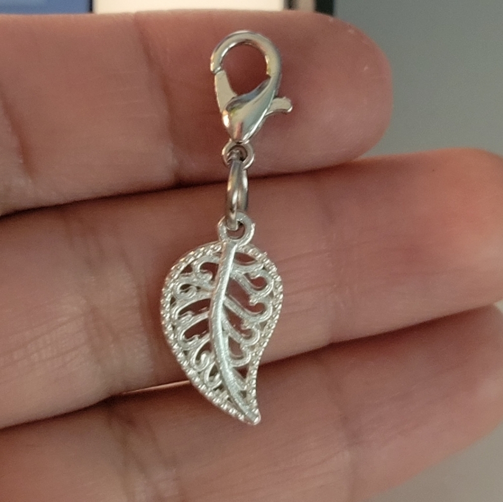 Clip On leaf charms clipon zipper journal bracelet charms dreadlock charms